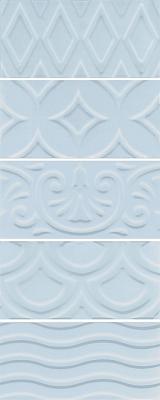 Плитка Авеллино голубой структура mix 7,4х15 (16015)