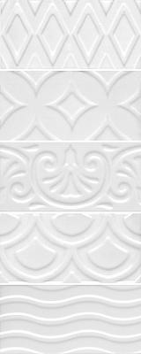 Плитка Авеллино белый структура mix 7,4х15 (16017)